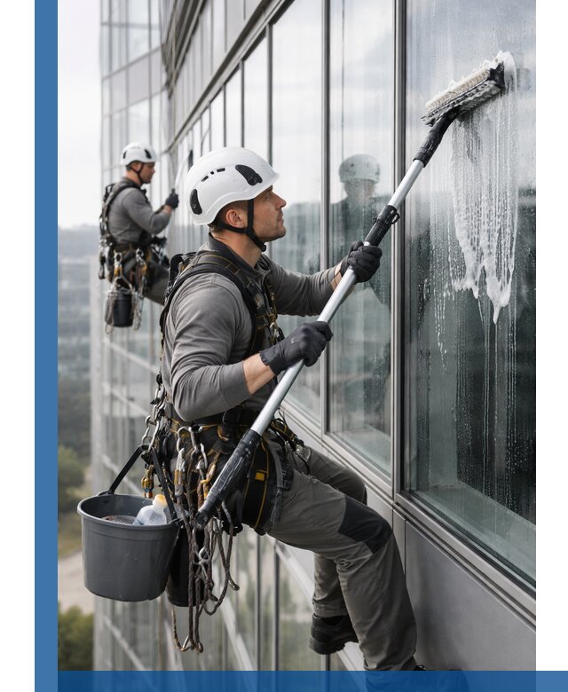 Высотная мойка сплошного остекления с выездом в Новоуральске