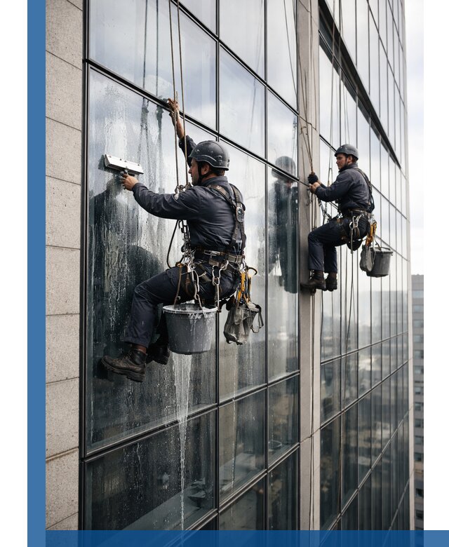 Профессиональная мойка стеклянных фасадов зданий в Новоуральске