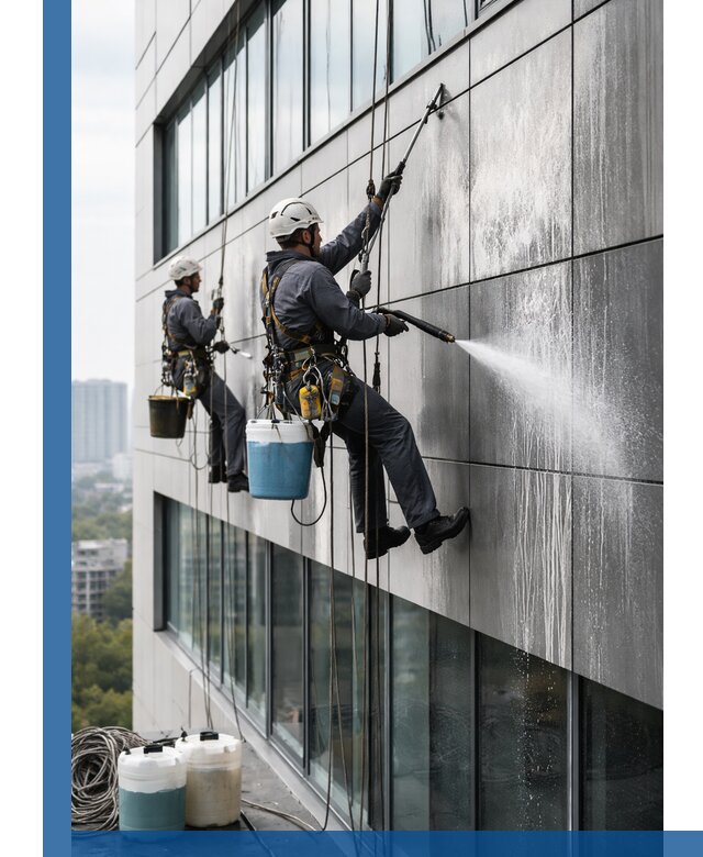 Профессиональная мойка вентилируемых фасадов в Новоуральске