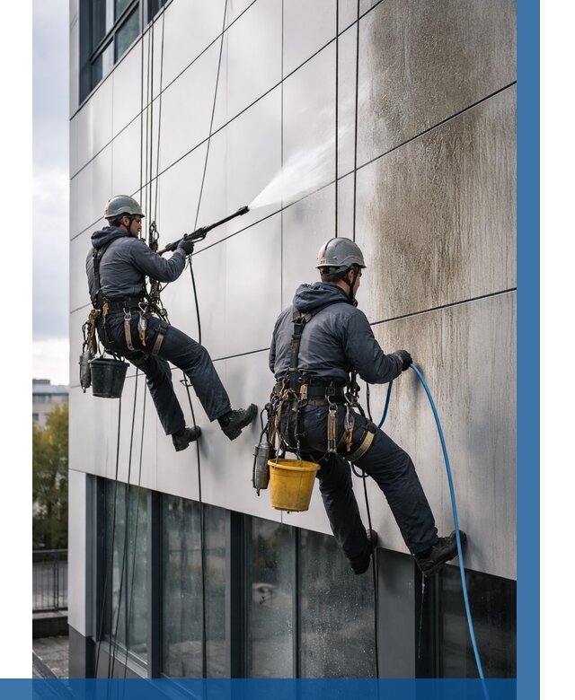 Мойка фасада из композита в Новоуральске по цене от 306 р. | ВЫСОТНИК-Нву