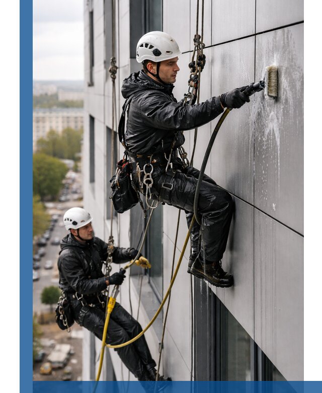 Профессиональная мойка фасада из композита в Новоуральске
