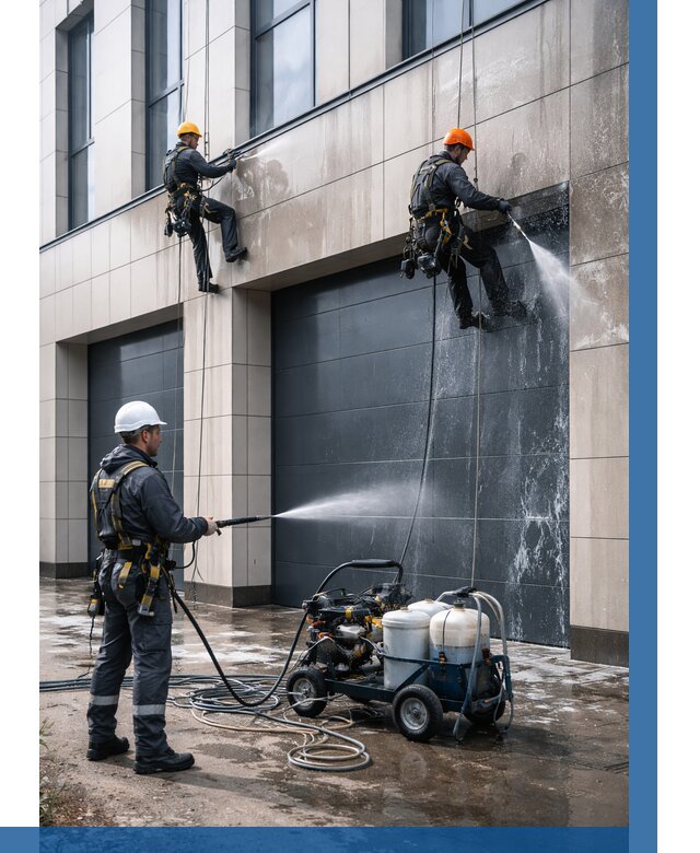 Послестроительная мойка фасада в Новоуральске от 306 р. | ВЫСОТНИК-Нву