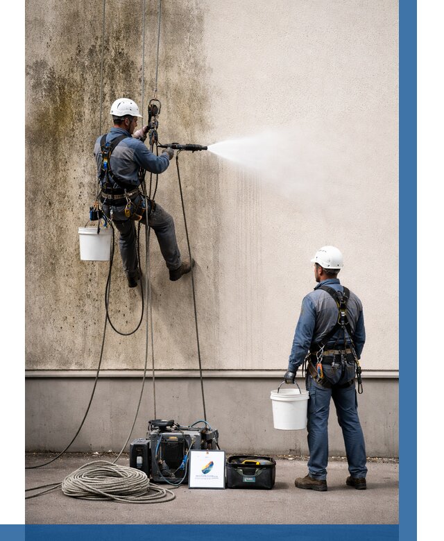 Очистка фасада от плесени в Новоуральске от 306 р. | ВЫСОТНИК-Нву