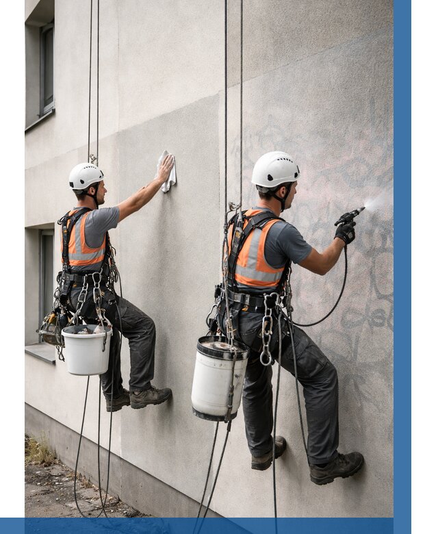 Антиграффити покрытие фасада в Новоуральске от 612 р. | ВЫСОТНИК-Нву