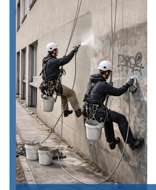 Антиграффити покрытие фасада с защитой от надписей в Новоуральске