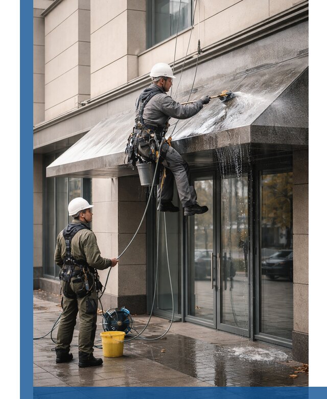 Профессиональная мойка козырьков и навесов в Новоуральске