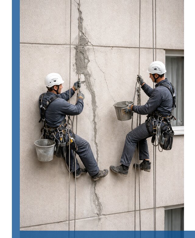 Заделка трещин на фасаде в Новоуральске с гарантийным ремонтом