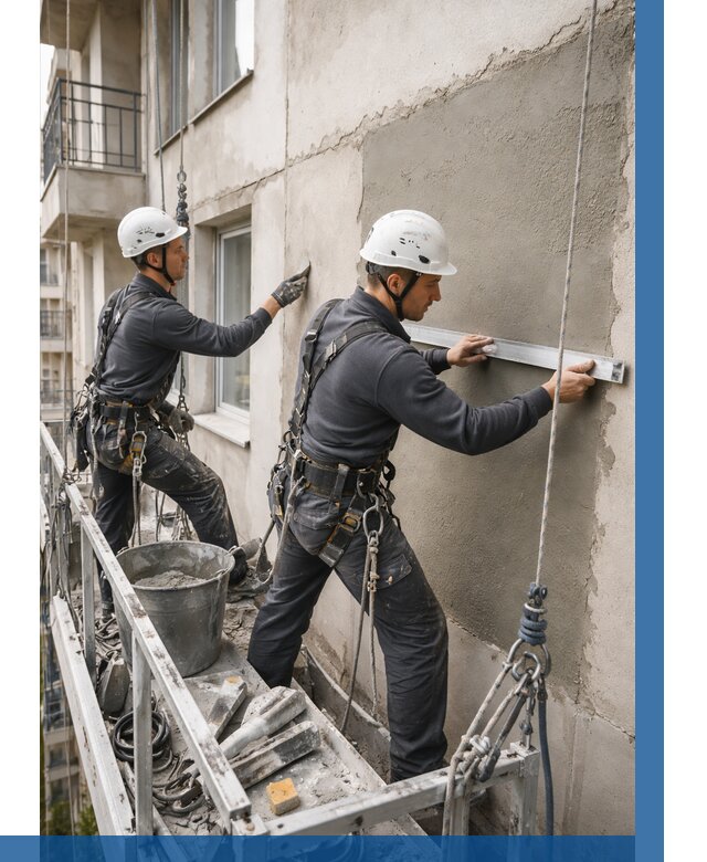 Штукатурка фасада на высоте в Новоуральске от 919 р. | ВЫСОТНИК-Нву