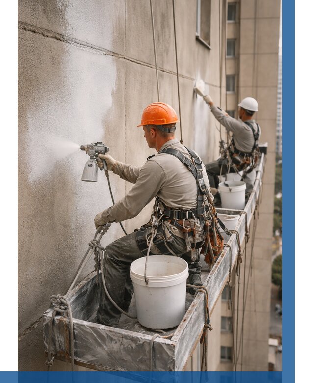 Грунтовка фасада на высоте в Новоуральске от 122 р. | ВЫСОТНИК-Нву