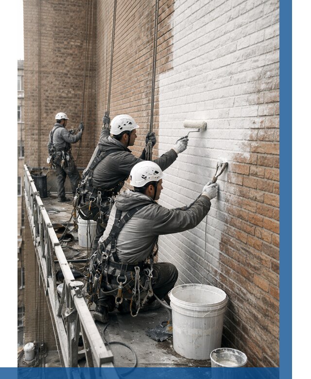 Покраска кирпичного фасада в Новоуральске от 357 р. | ВЫСОТНИК-Нву