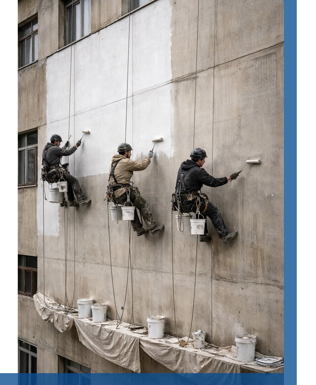 Покраска бетонного фасада в Новоуральске от 357 р за м2 | ВЫСОТНИК-Нву