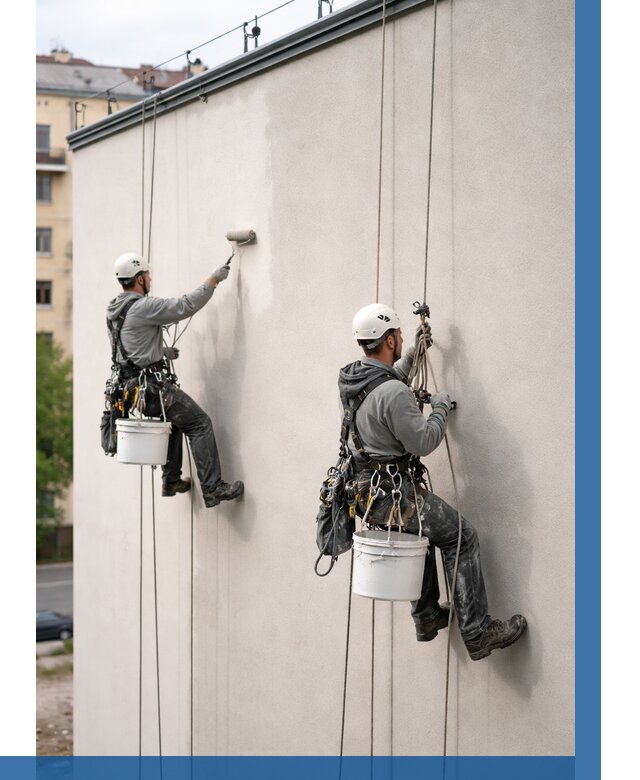 Покраска оштукатуренного фасада в Новоуральске от 327 р. | ВЫСОТНИК-Нву