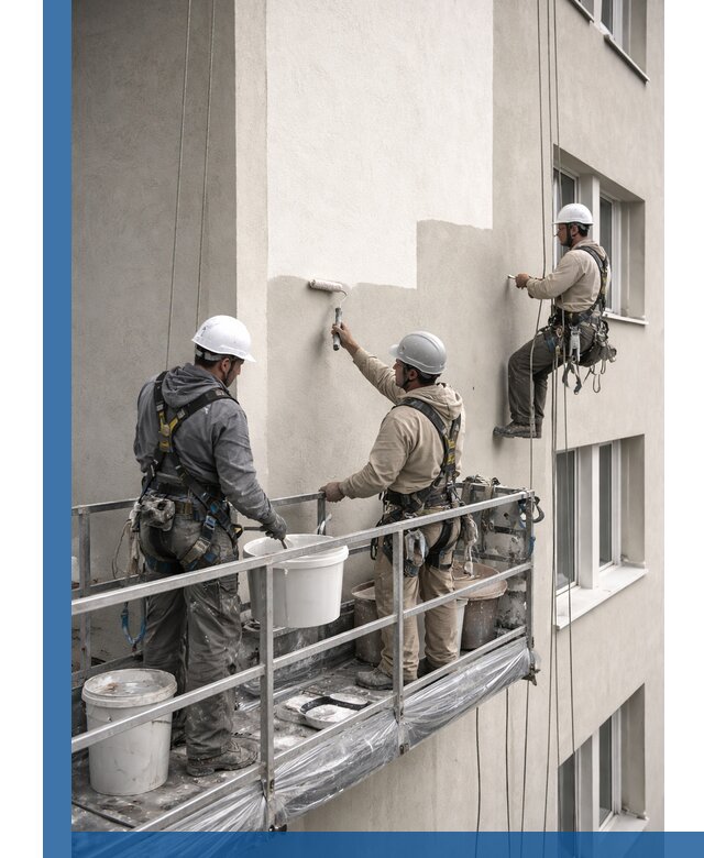 Покраска оштукатуренного фасада в Новоуральске под ключ с гарантией