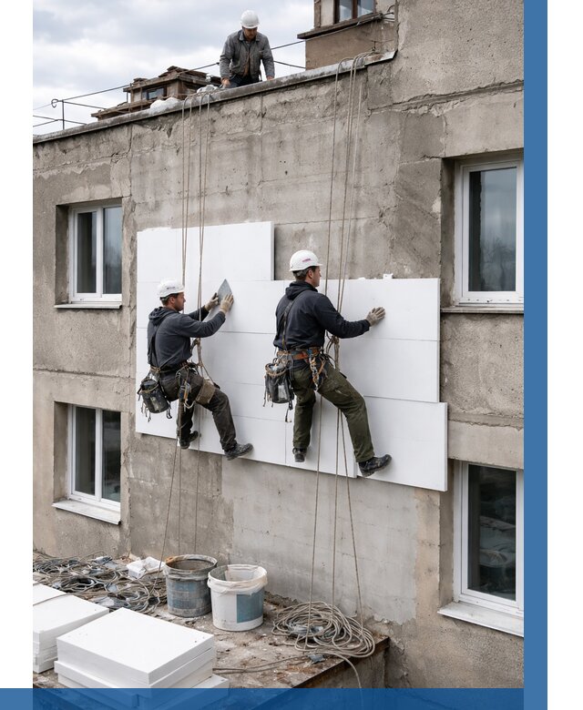 Утепление фасада пенополистиролом в Новоуральске от 1837 р. | ВЫСОТНИК-Нву