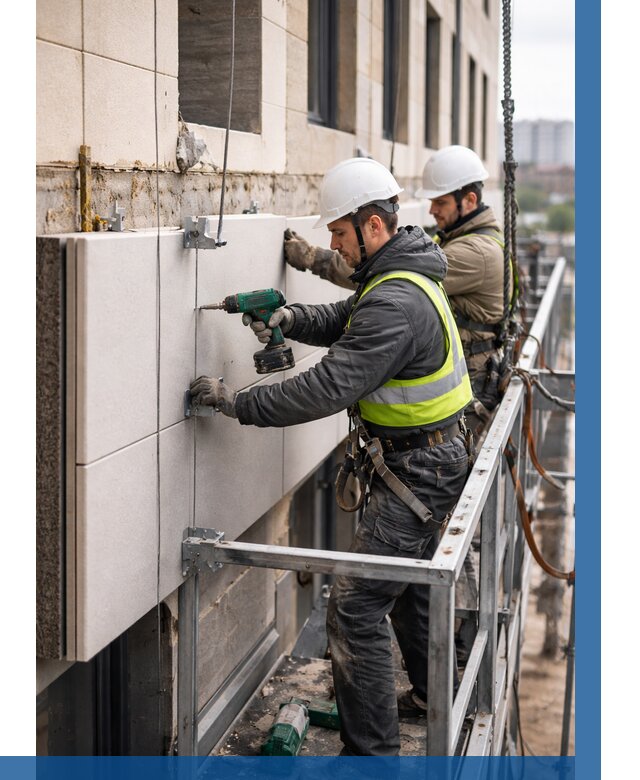 Монтаж фасадных термопанелей в Новоуральске от 1531 р. | ВЫСОТНИК-Нву