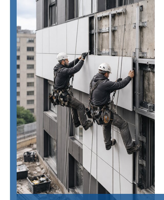 Монтаж композитных панелей фасада в Новоуральске под ключ