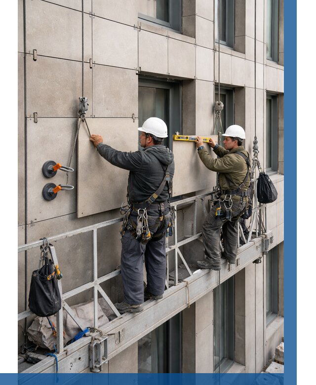 Монтаж керамогранита на фасад в Новоуральске от 2552 р. | ВЫСОТНИК-Нву