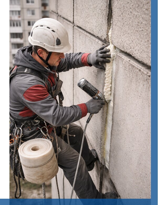 Утепление межпанельных швов в Новоуральске от 715 р. | ВЫСОТНИК-Нву