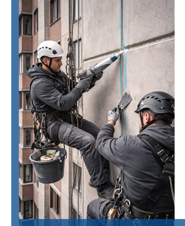 Вторичная герметизация швов фасада и кровли в Новоуральске