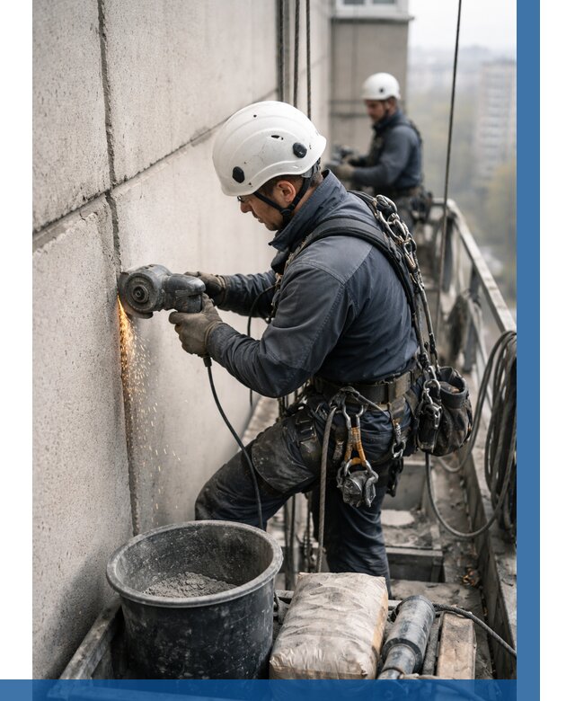 Штробление межпанельных швов в Новоуральске от 1225 р. | ВЫСОТНИК-Нву