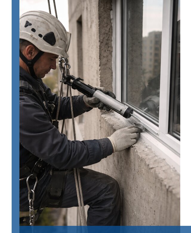 Герметизация оконных швов снаружи в Новоуральске профессионально