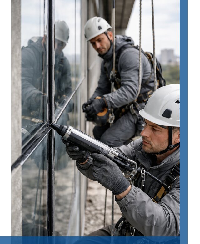 Герметизация витражных швов в Новоуральске от 664 р. | ВЫСОТНИК-Нву