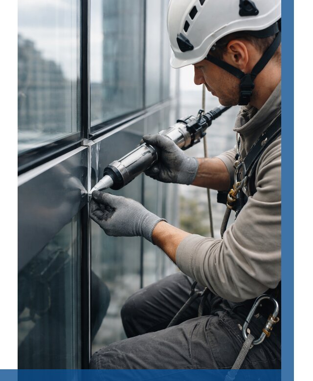 Герметизация стыков витража в Новоуральске от 1225 р. | ВЫСОТНИК-Нву