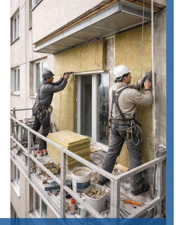 Утепление балкона снаружи в Новоуральске от 1633 р. под ключ ВЫСОТНИК-Нву