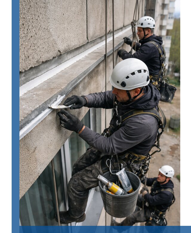 Герметизация примыкания балкона в Новоуральске под ключ с гарантией