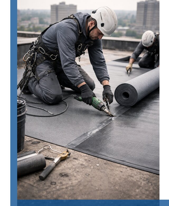 Ремонт мягкой кровли в Новоуральске с выездом промальпинистов
