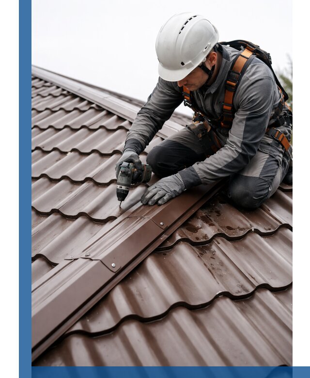 Ремонт металлочерепицы на крыше в Новоуральске профессионально