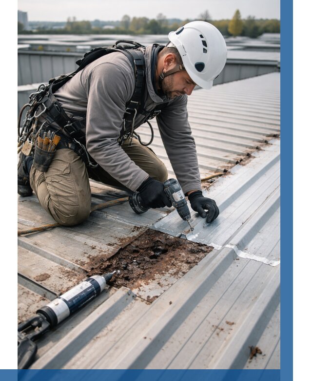 Ремонт профнастила на кровле в Новоуральске от 715 р. | ВЫСОТНИК-Нву