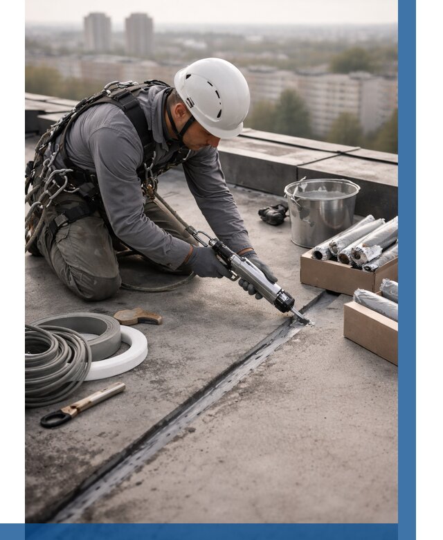 Герметизация швов кровли в Новоуральске от 459 р./м2 | ВЫСОТНИК-Нву