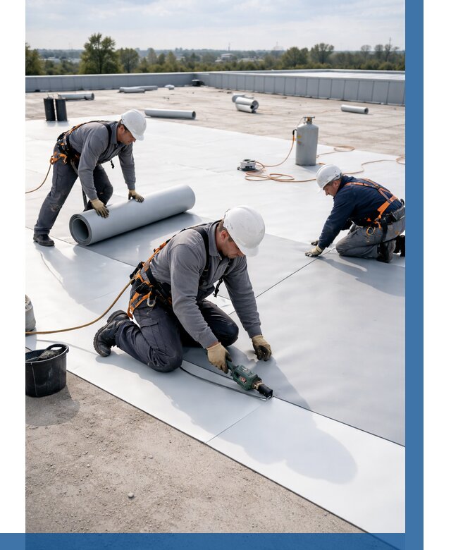 Монтаж мембранной кровли под ключ в Новоуральске от 1225 р. | ВЫСОТНИК-Нву