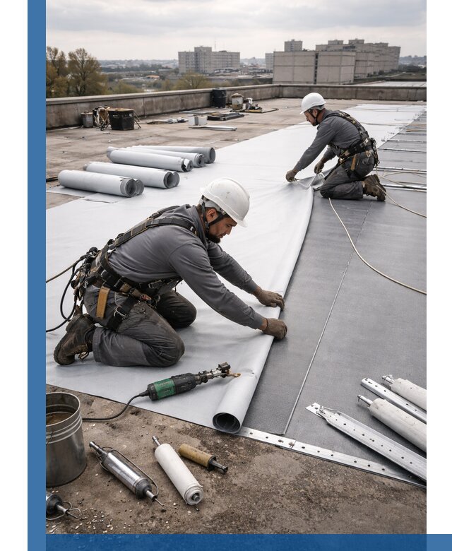 Монтаж мембранной кровли в Новоуральске для промышленных зданий