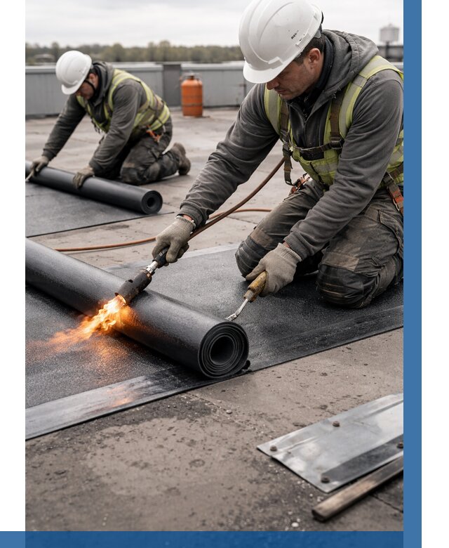 Монтаж наплавляемой кровли в Новоуральске от 868 р. — ВЫСОТНИК-Нву