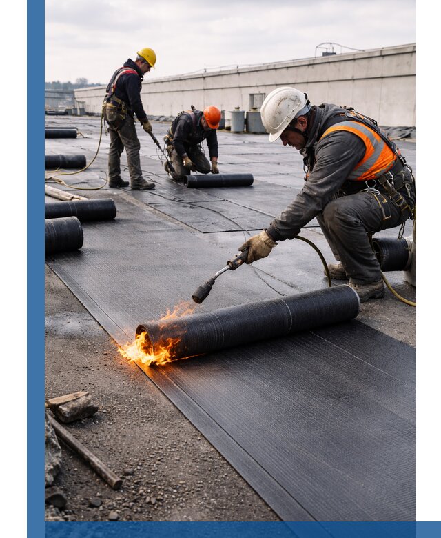 Монтаж наплавляемой кровли в Новоуральске профессионально