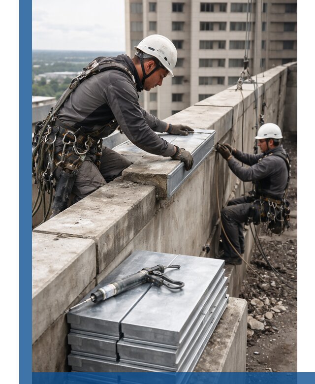 Замена парапетных крышек и установка новых в Новоуральске
