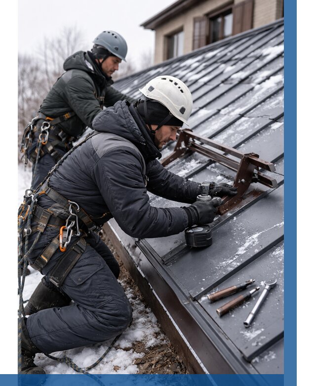 Монтаж снегозадержателей в Новоуральске от 459 р. | ВЫСОТНИК-Нву