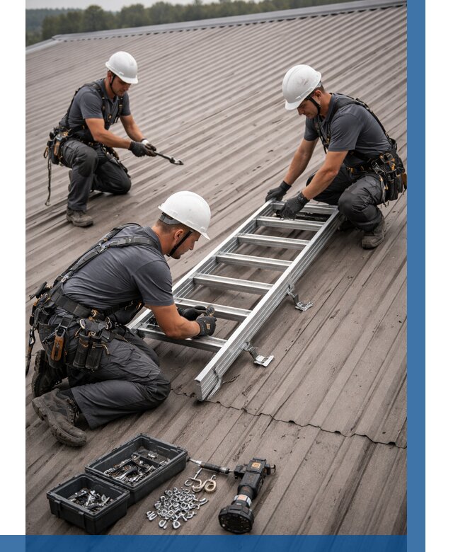 Монтаж кровельной лестницы в Новоуральске от 4594 р. | ВЫСОТНИК-Нву