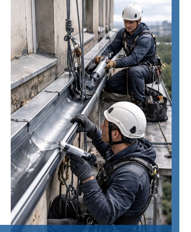 Ремонт водосточных желобов в Новоуральске от 6635 р. | ВЫСОТНИК-Нву