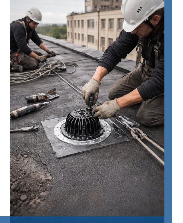 Установка водосточных воронок в Новоуральске цена от 3573 р. | ВЫСОТНИК-Нву