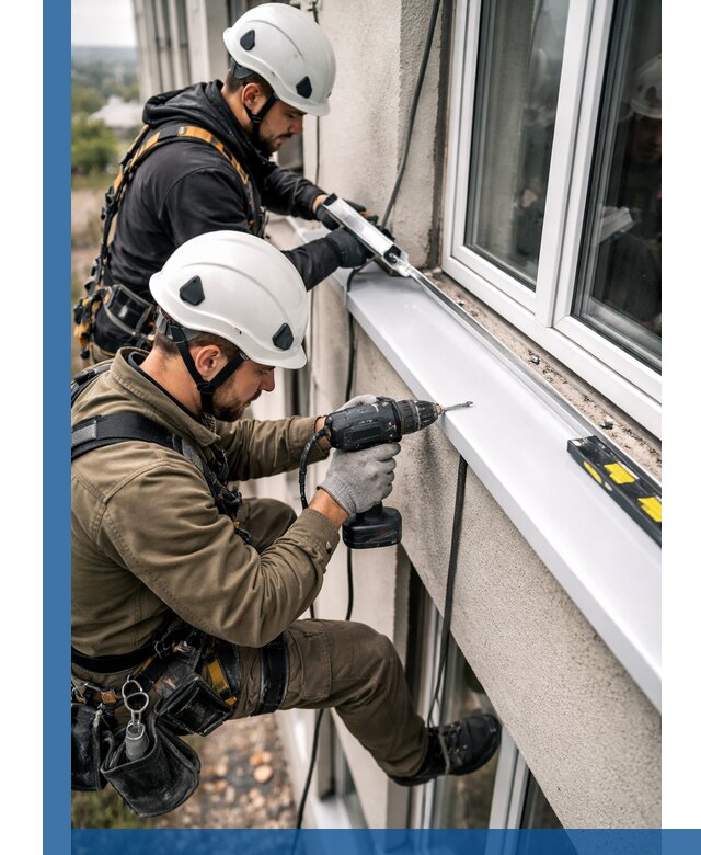 Профессиональный монтаж оконных отливов и отведения воды в Новоуральске