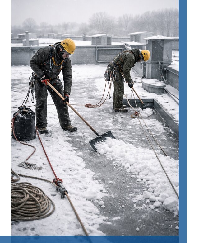 Очистка крыши от снега в Новоуральске от 7656 р. | ВЫСОТНИК-Нву