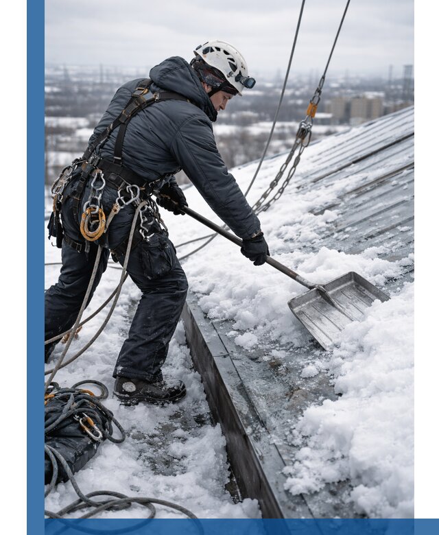 Профессиональная очистка кровли от снега и наледи в Новоуральске