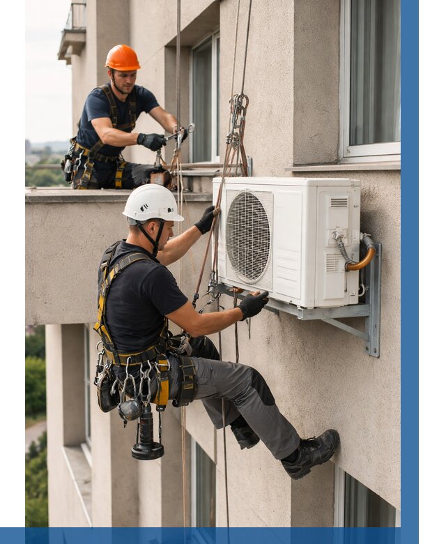 Монтаж внешнего блока кондиционера в Новоуральске от 6635 р. | ВЫСОТНИК-Нву