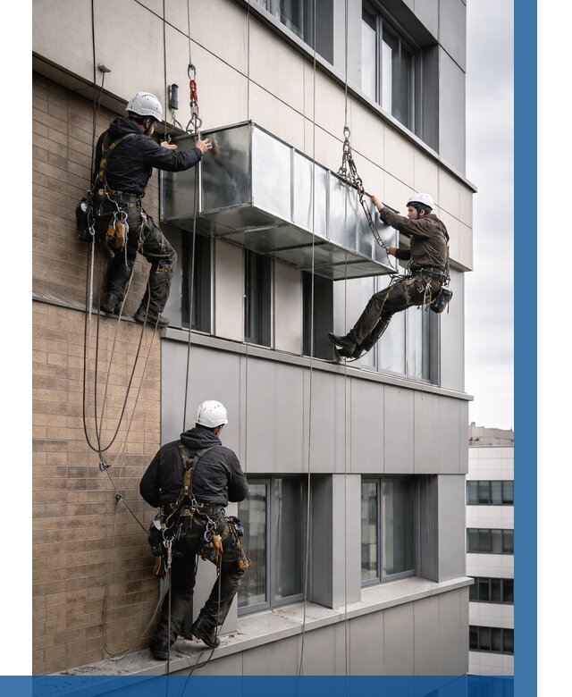 Монтаж воздуховодов на фасаде в Новоуральске от 1531 р. | ВЫСОТНИК-Нву