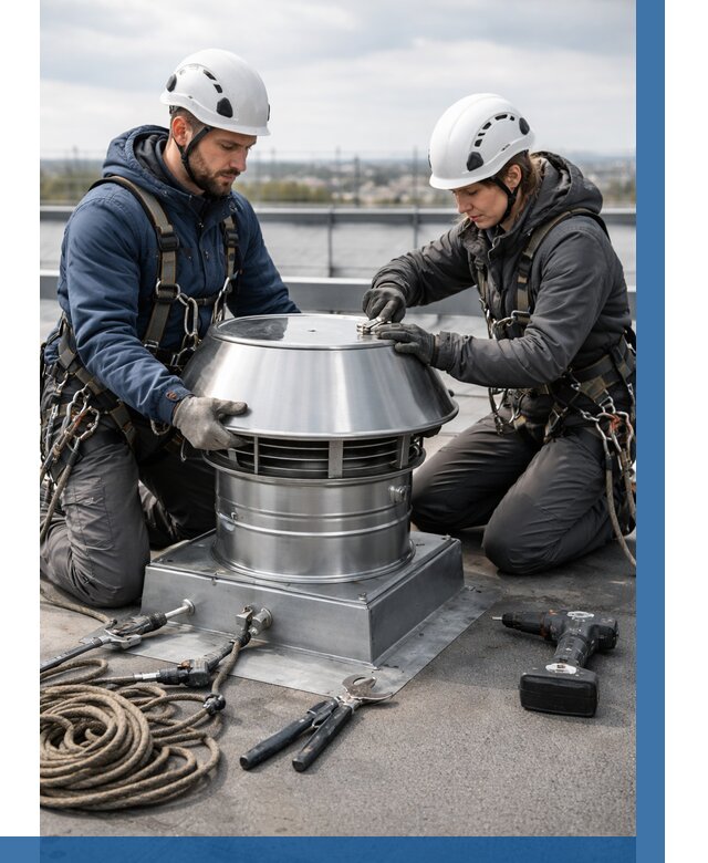 Установка дефлекторов на кровле в Новоуральске от 4594 р. | ВЫСОТНИК-Нву