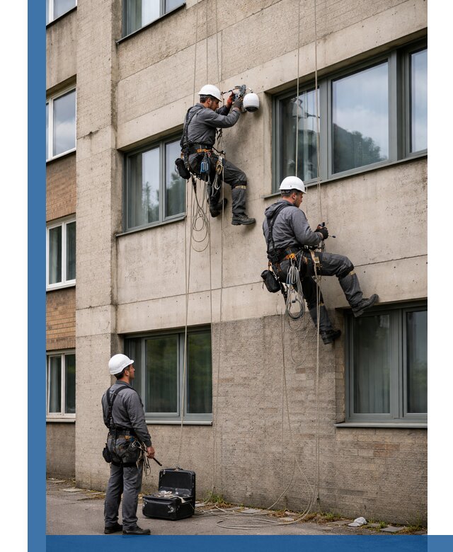 Монтаж фасадных камер видеонаблюдения в Новоуральске под ключ