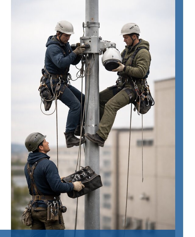 Установка видеокамер на мачте в Новоуральске от 8677 р. | ВЫСОТНИК-Нву